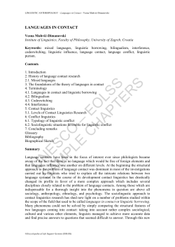 Languages in Contact