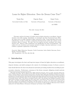 Loans for Higher Education: Does the Dream Come True?