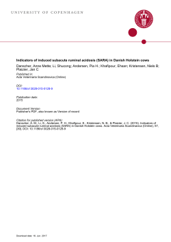 Indicators of induced subacute ruminal acidosis (SARA) in Danish