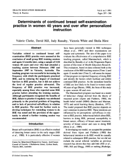 Determinants of continued breast self