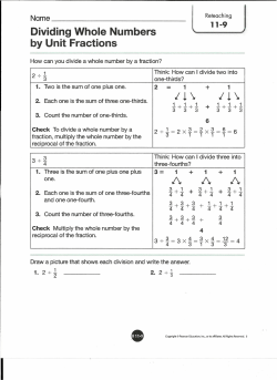11-9 Dividing Whole Numbers by Unit Fractions
