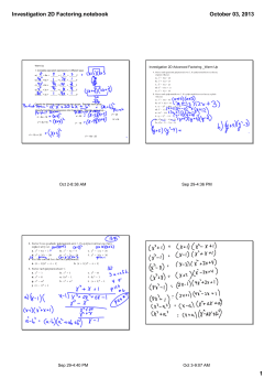 Investigation 2D Factoring.notebook