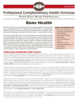 Bone Health Newslett.. - Professional Complementary Health