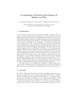Co-simulation of Event-B and Ptolemy II Models via FMI