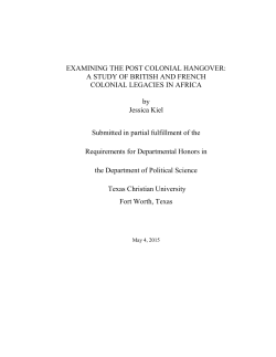 EXAMINING THE POST COLONIAL HANGOVER