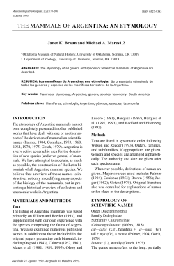the mammals of argentina: an etymology