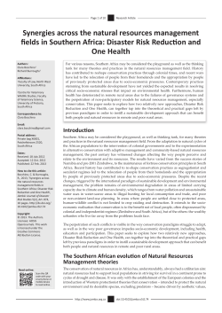 Synergies across the natural resources management fields in