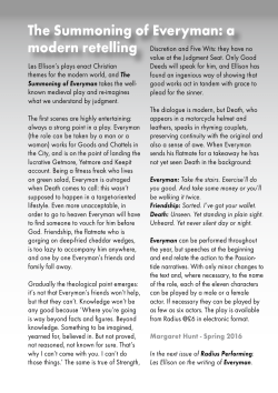 The Summoning of Everyman: a modern retelling