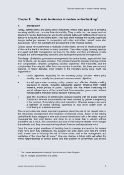 The main tendencies in modern central banking