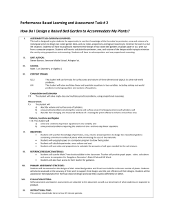 Performance Based Learning and Assessment Task # 2 How Do I