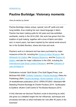 Pauline Burbidge: Visionary moments