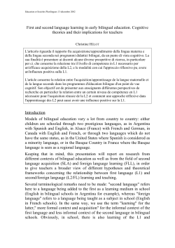 First and second language learning in early bilingual education