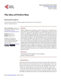 The Idea of Perfect Man - Scientific Research Publishing