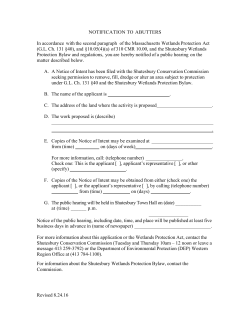 NOTIFICATION TO ABUTTERS In accordance with the second