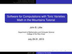 Software for Computations with Toric Varieties Math in the