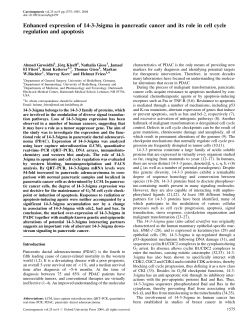 Enhanced expression of 14-3-3sigma in