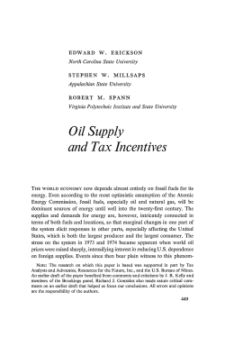 Oil Supply and Tax Incentives