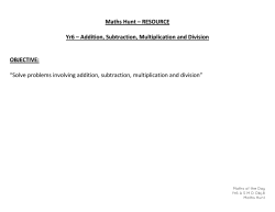 Maths Hunt RESOURCE Cards