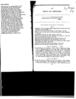 an essay on criticism