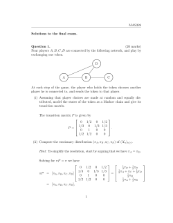 MAS328 Solutions to the final exam. Question 1. (20 marks) Four