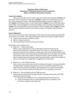 Matter in STEM for Elementary Teachers