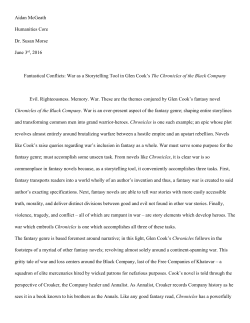 Aidan McGeath Humanities Core Dr. Susan Morse June 3​rd