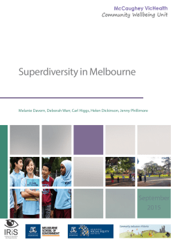 Superdiversity in Melbourne - Community Indicators Victoria