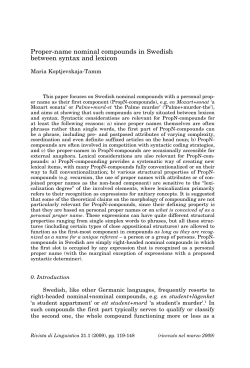 Proper-name nominal compounds in Swedish between syntax and