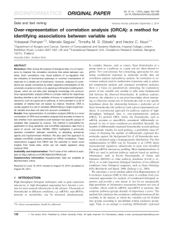 Over-representation of correlation analysis (ORCA): a method for