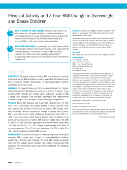 Physical Activity and 3-Year BMI Change in Overweight