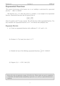 Exponential Functions