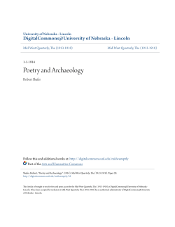 Poetry and Archaeology - DigitalCommons@University of Nebraska