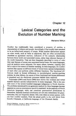 Evolution of Number Marking