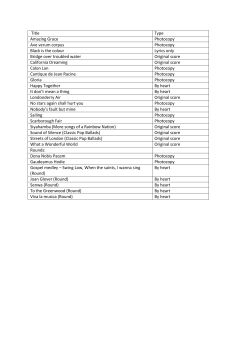 Title Type Amazing Grace Photocopy Ave verum corpus Photocopy