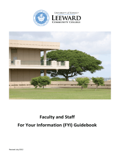 Faculty and Staff For Your Information (FYI) Guidebook