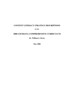 content literacy strategy descriptions 2008 louisiana