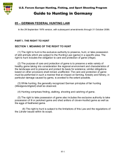 Guide to Hunting in Germany