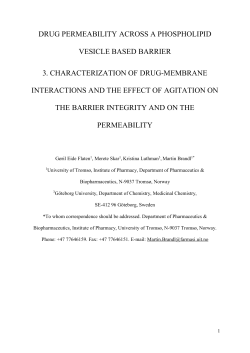 DRUG PERMEABILITY ACROSS A PHOSPHOLIPID VESICLE
