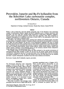Perovskite, loparite and Ba-Fe hollandite from the Schryburt Lake