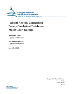 Judicial Activity Concerning Enemy Combatant Detainees: Major