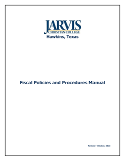 Fiscal Policies and Procedures Manual