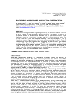 synthesis of alumina based on industrial waste material - E