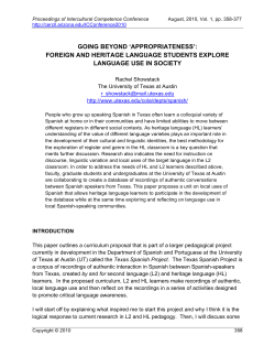 going beyond `appropriateness`: foreign and heritage