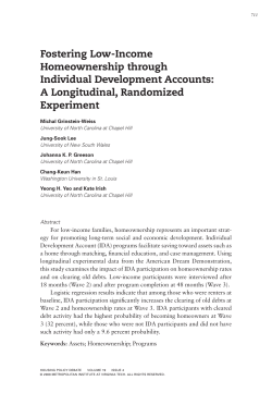 Fostering Low-Income Homeownership through Individual