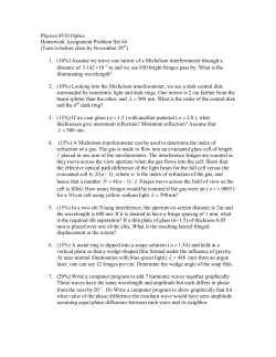 Physics 4510 Optics Homework Assignment Problem Set #4 (Turn in