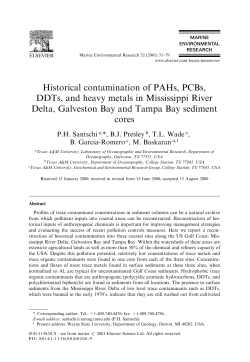 Historical contamination of PAHs, PCBs, DDTs, and heavy metals in