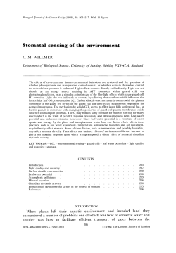 Stomatal sensing of the environment