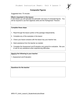 Student Instruction Sheet: Unit 4 Lesson 3