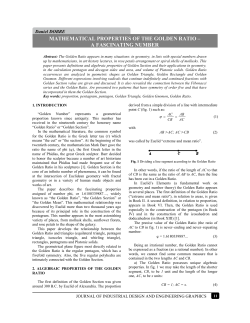 mathematical properties of the golden ratio &ndash; a fascinating