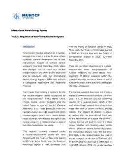 Regulation of Non Violent Nuclear Programs